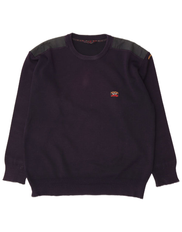 Paul & Shark Mens Crew Neck Jumper Sweater XL Navy Blue Wool