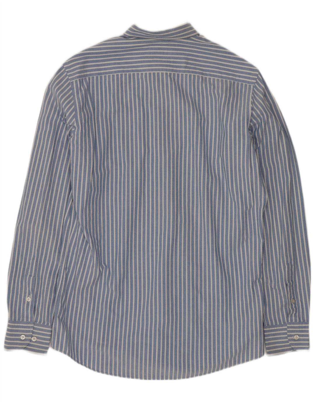 Massimo Dutti Mens Shirt Medium Blue Striped Cotton