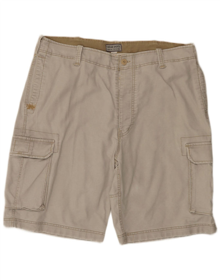 Vintage Mens Cargo Shorts 2XL W42 Grey Cotton