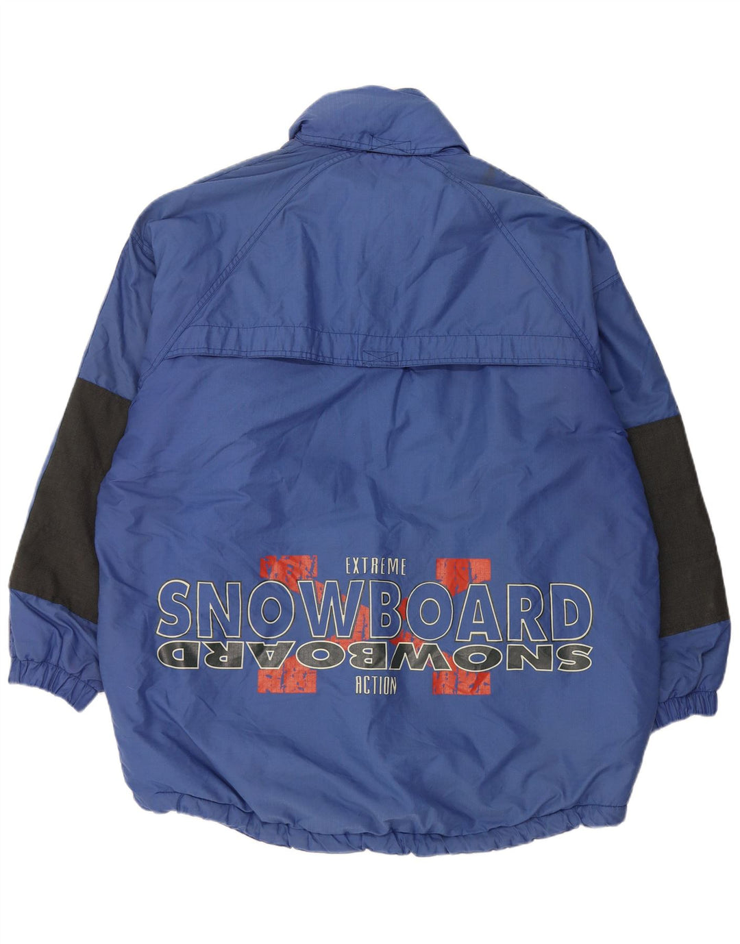 Vintage Mens Graphic Pullover Ski Jacket UK 42 XL Blue Polyamide