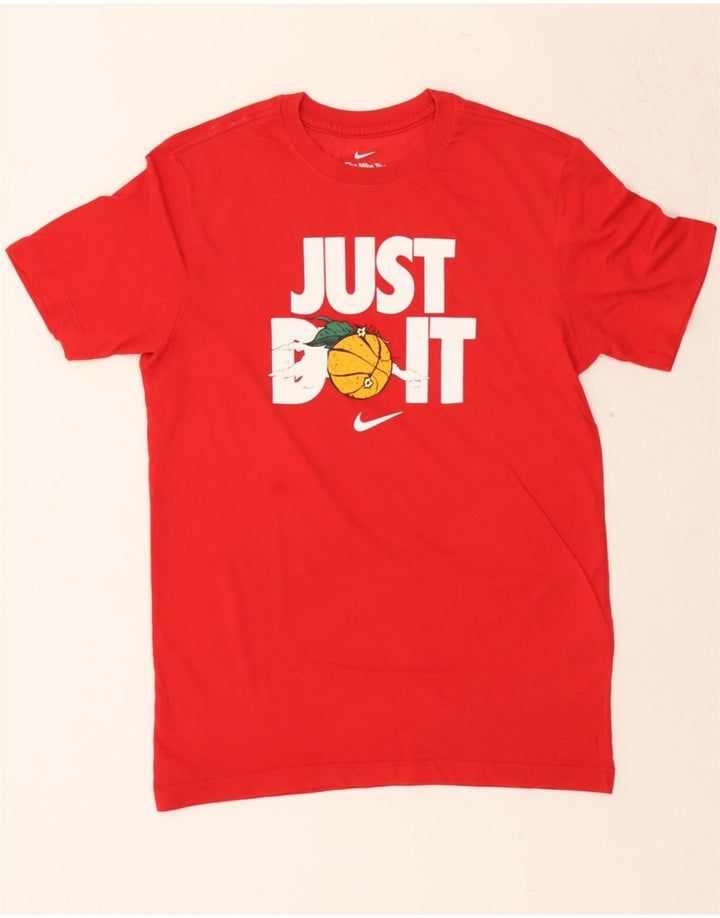 NIKE Mens Dri Fit Graphic T-Shirt Top Small Red Cotton Vintage Nike and Second-Hand Nike from Messina Hembry 