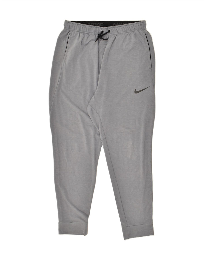 NIKE Mens Dri Fit Tracksuit Trousers Joggers Large Grey Viscose | Vintage Nike | Thrift | Second-Hand Nike | Used Clothing | Messina Hembry 