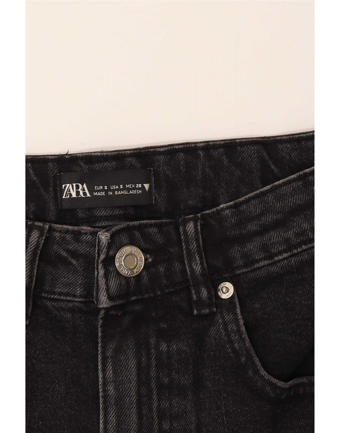 Zara Womens Mini Denim Skirt Small W26 Grey Cotton