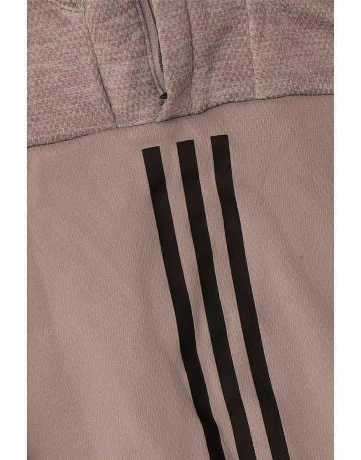 Adidas Mens Climawarm Zip Neck Pullover Tracksuit Top Medium Grey Polyester