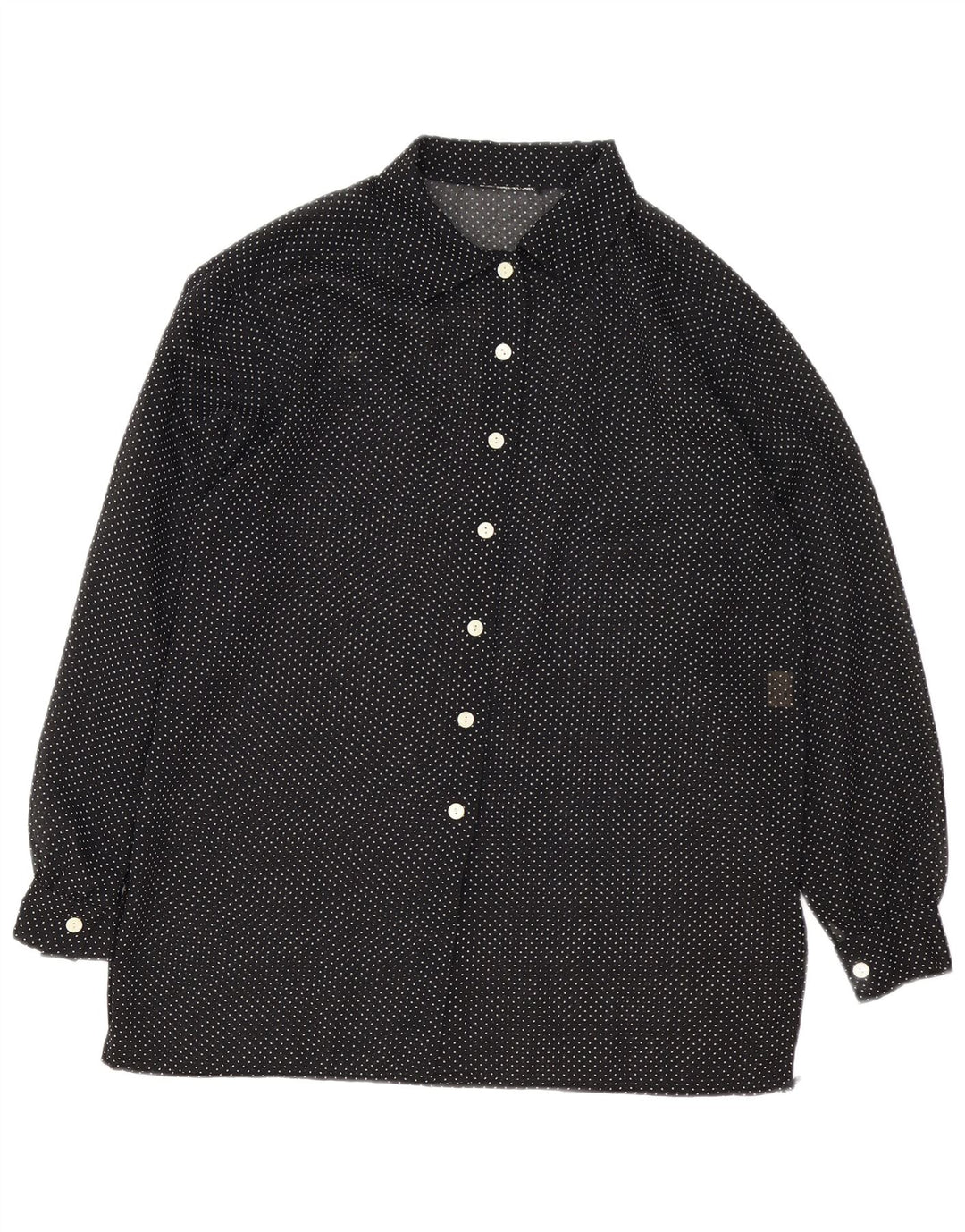 Vintage Womens Shirt UK 16 Large Black Spotted