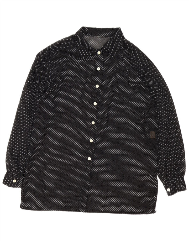 Vintage Womens Shirt UK 16 Large Black Spotted