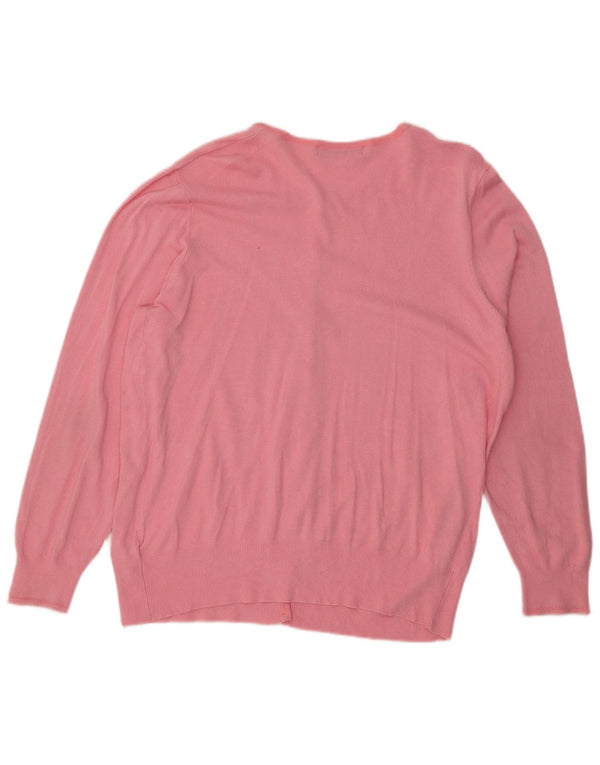 Marks & Spencer Womens Cardigan Sweater UK 24 4XL Pink Viscose