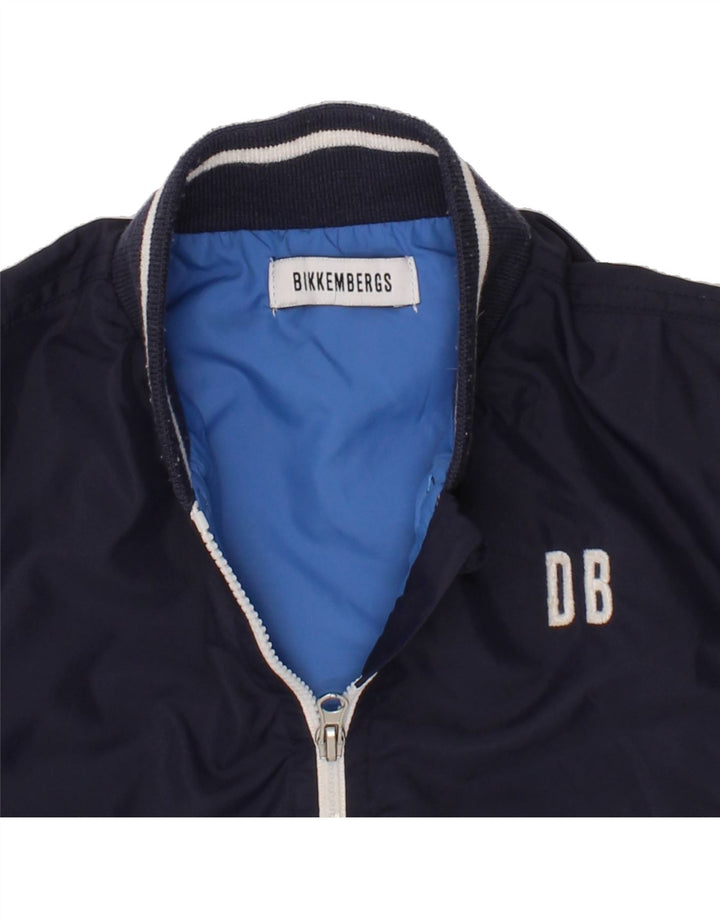 BIKKEMBERGS Baby Boys Bomber Jacket 12-18 Months Navy Blue Colourblock Vintage Bikkembergs and Second-Hand Bikkembergs from Messina Hembry 