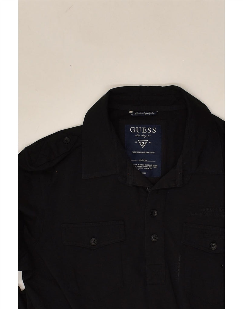 GUESS Mens Pullover Shirt Large Black Cotton | Vintage Guess | Thrift | Second-Hand Guess | Used Clothing | Messina Hembry 