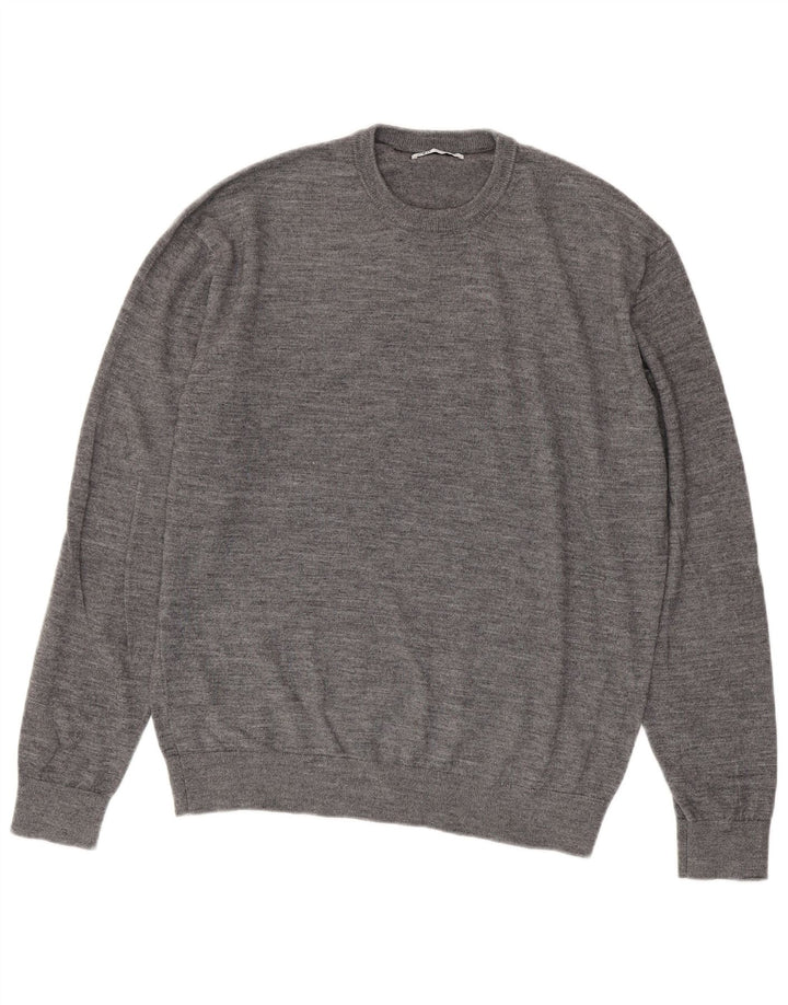 Zara Mens Crew Neck Jumper Sweater XL Grey