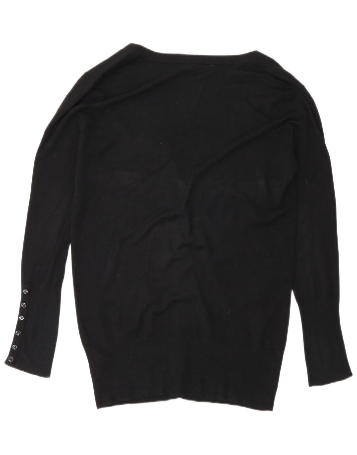 Zara Womens Cardigan Sweater UK 16 Large Black Rayon