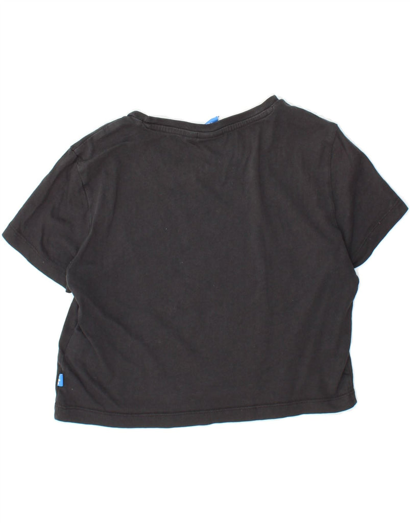ADIDAS Womens Crop Graphic T-Shirt Top UK 10 Small Black Cotton Vintage Adidas and Second-Hand Adidas from Messina Hembry 