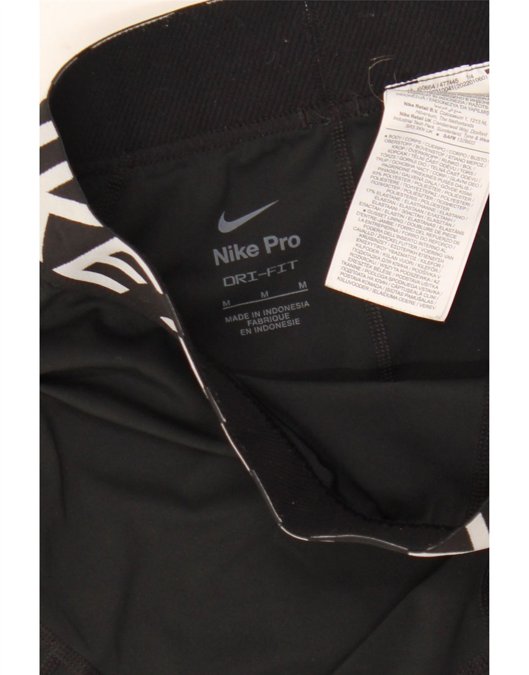 Nike Womens Dri Fit Graphic Sport Shorts UK 12 Medium Black Polyester