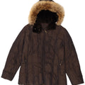 Post Card Womens Hooded Padded Jacket UK 12 Medium  Brown Polyamide