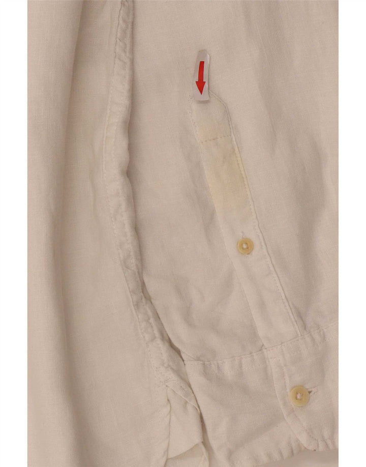 Timberland Mens Regular Fit Shirt Large White Linen