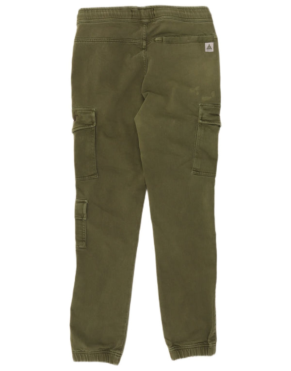 Zara Mens Joggers Cargo Trousers Small W30 L26 Khaki Cotton