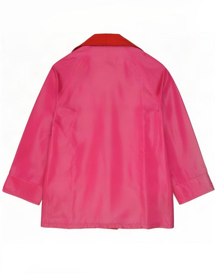 Mila Schon Womens Overcoat IT 42 Medium Pink Colourblock Acetate