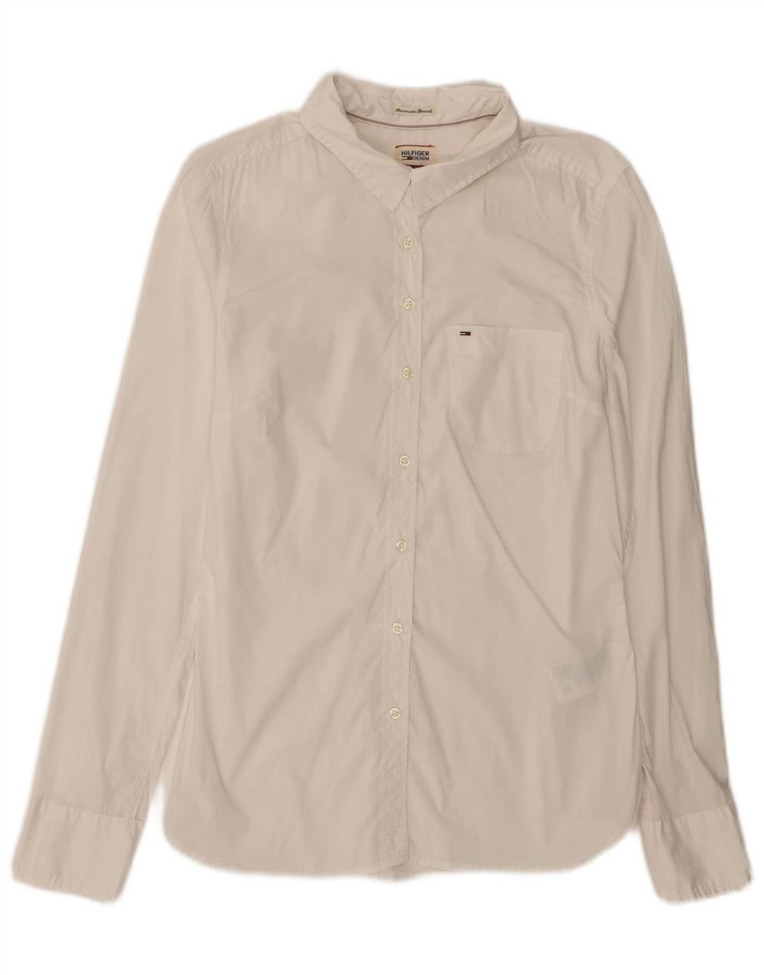Tommy Hilfiger Womens Shirt UK 12 Medium White Cotton