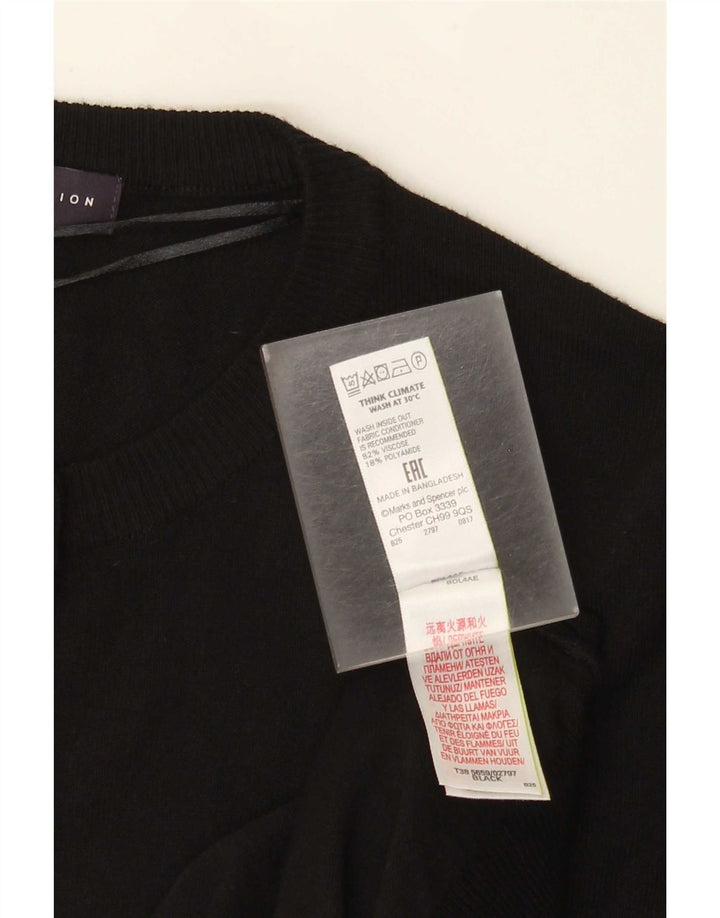 Marks & Spencer Womens Cardigan Sweater UK 14 Large Black Viscose