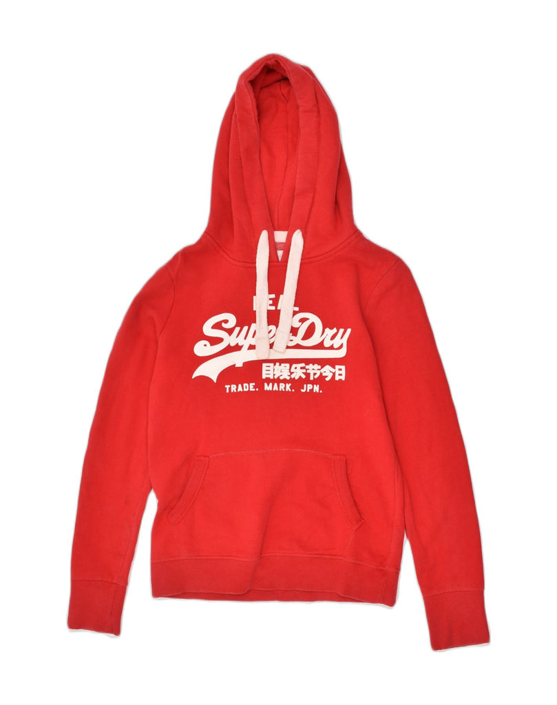 SUPERDRY Mens Graphic Hoodie Jumper Small Red Cotton | Vintage Superdry | Thrift | Second-Hand Superdry | Used Clothing | Messina Hembry 