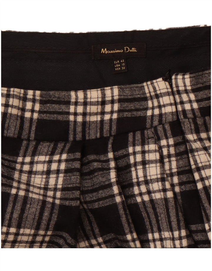 Massimo Dutti Womens Casual Trousers EU 42 Large W32 L30 Black Check