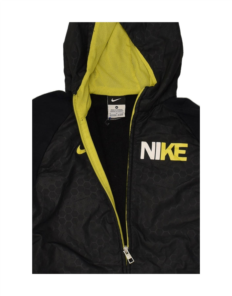 NIKE Boys Graphic Zip Hoodie Sweater 10-11 Years Medium  Black Cotton | Vintage Nike | Thrift | Second-Hand Nike | Used Clothing | Messina Hembry 