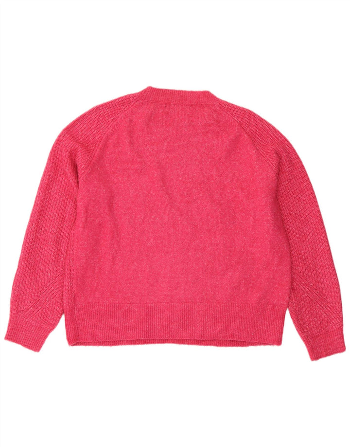 Marks & Spencer Womens Crew Neck Jumper Sweater UK 14 Medium Pink Flecked