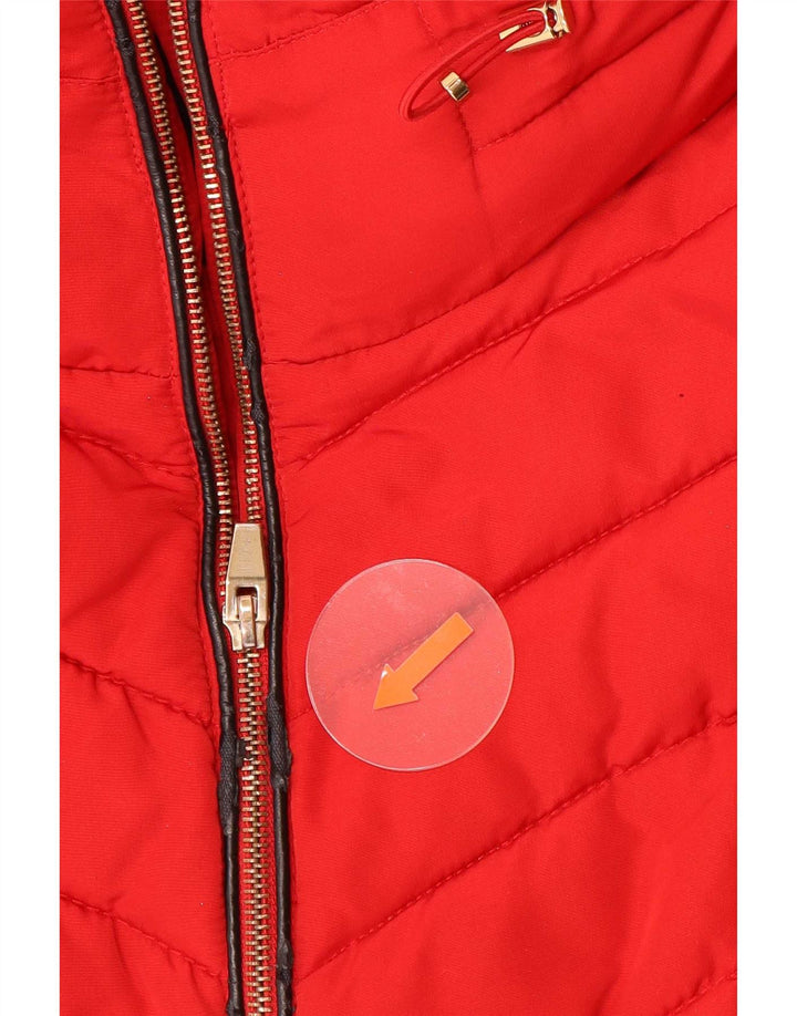 Zara Womens Padded Jacket UK 14 Large Red Polyester