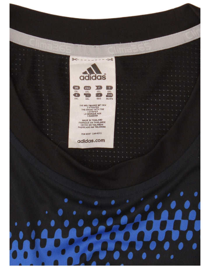 Adidas Mens Clima 365 T-Shirt Top 2XL Black Colourblock Polyester