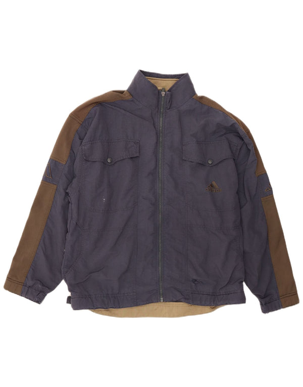 Adidas Mens Bomber Jacket UK 40/42 Medium Navy Blue Colourblock Polyester