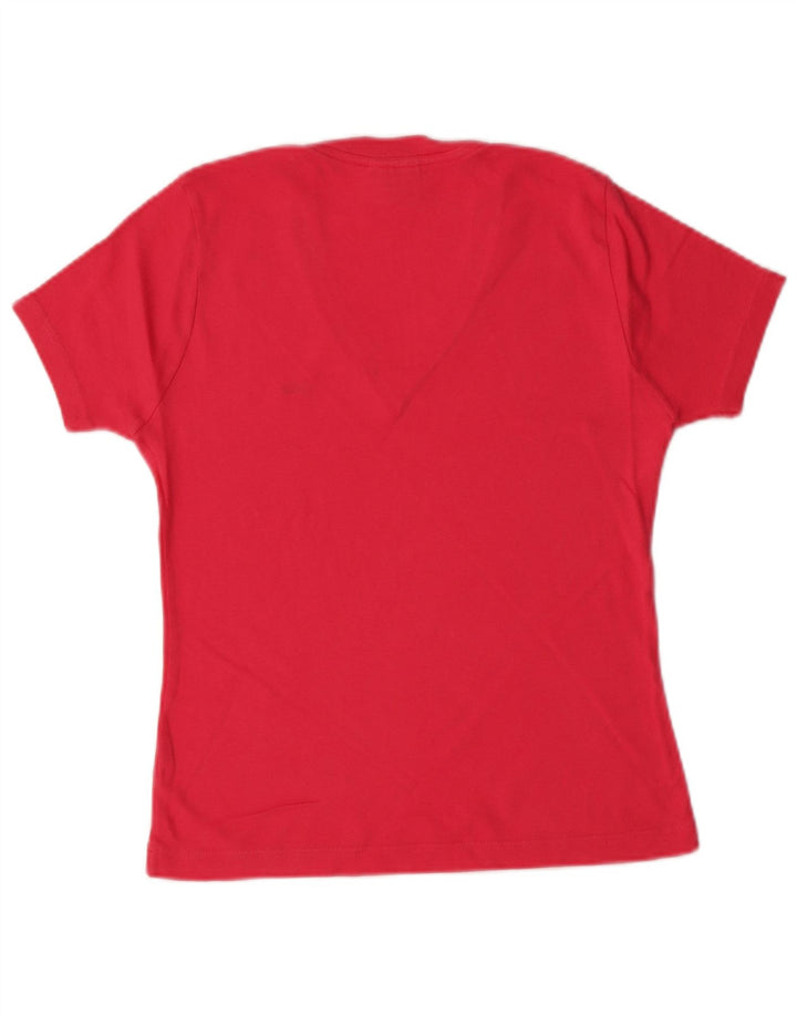 LACOSTE Womens T-Shirt Top Size 42 Large Pink Cotton