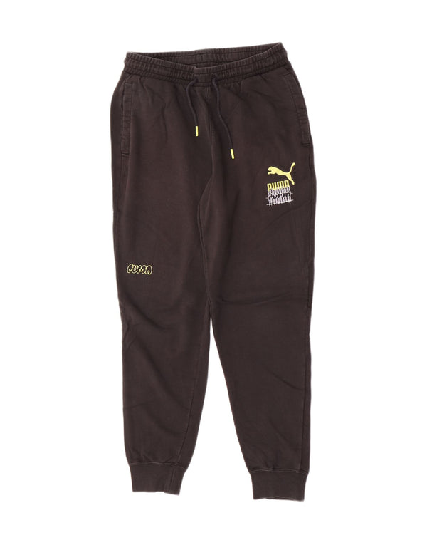 Puma Mens Graphic Tracksuit Trousers Joggers Medium  Black