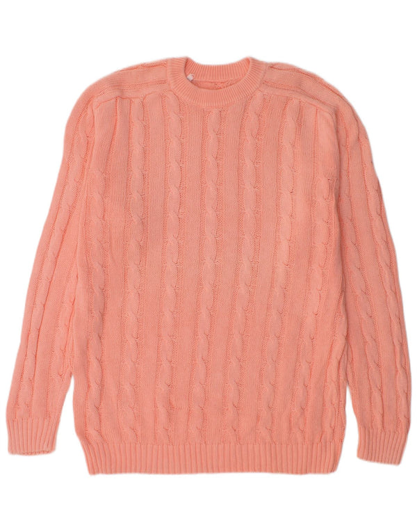 Vintage Mens Crew Neck Jumper Sweater Large Pink