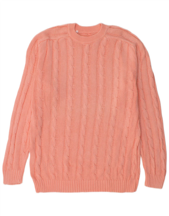 Vintage Mens Crew Neck Jumper Sweater Large Pink