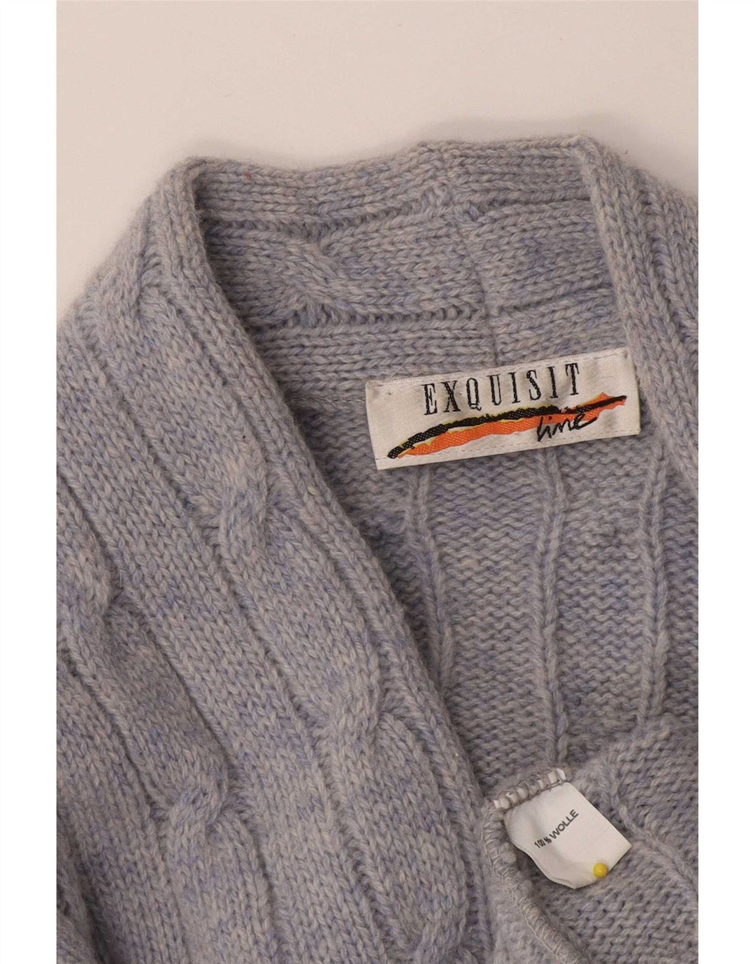 Exquisit Womens Cardigan Sweater UK 16 Large Blue Wool