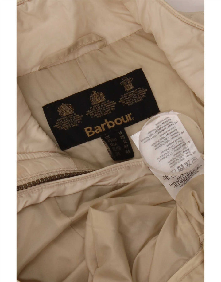 Barbour Womens Quilted Jacket UK 14 Large Beige Nylon
