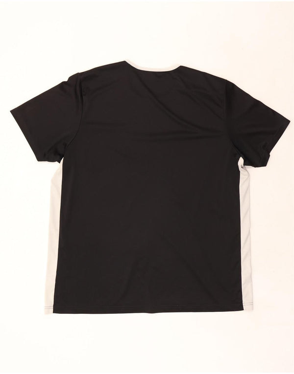 ADIDAS Mens Climalite T-Shirt Top 2XL Black Colourblock