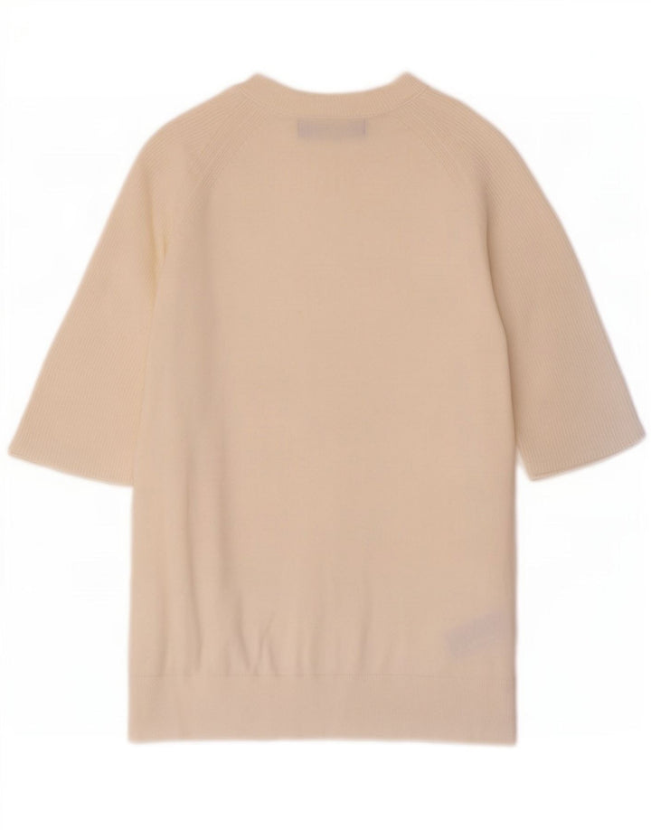 Marks & Spencer Womens Boat Neck Jumper Sweater UK 10 Small Off White
