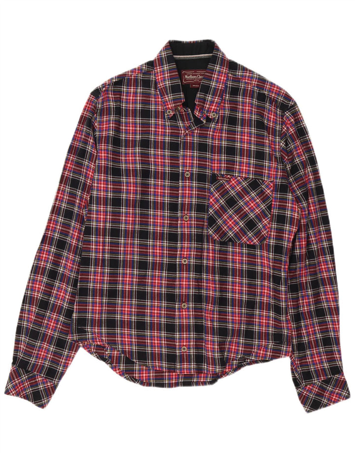 Marlboro Classics Mens Flannel Shirt Small Red Check