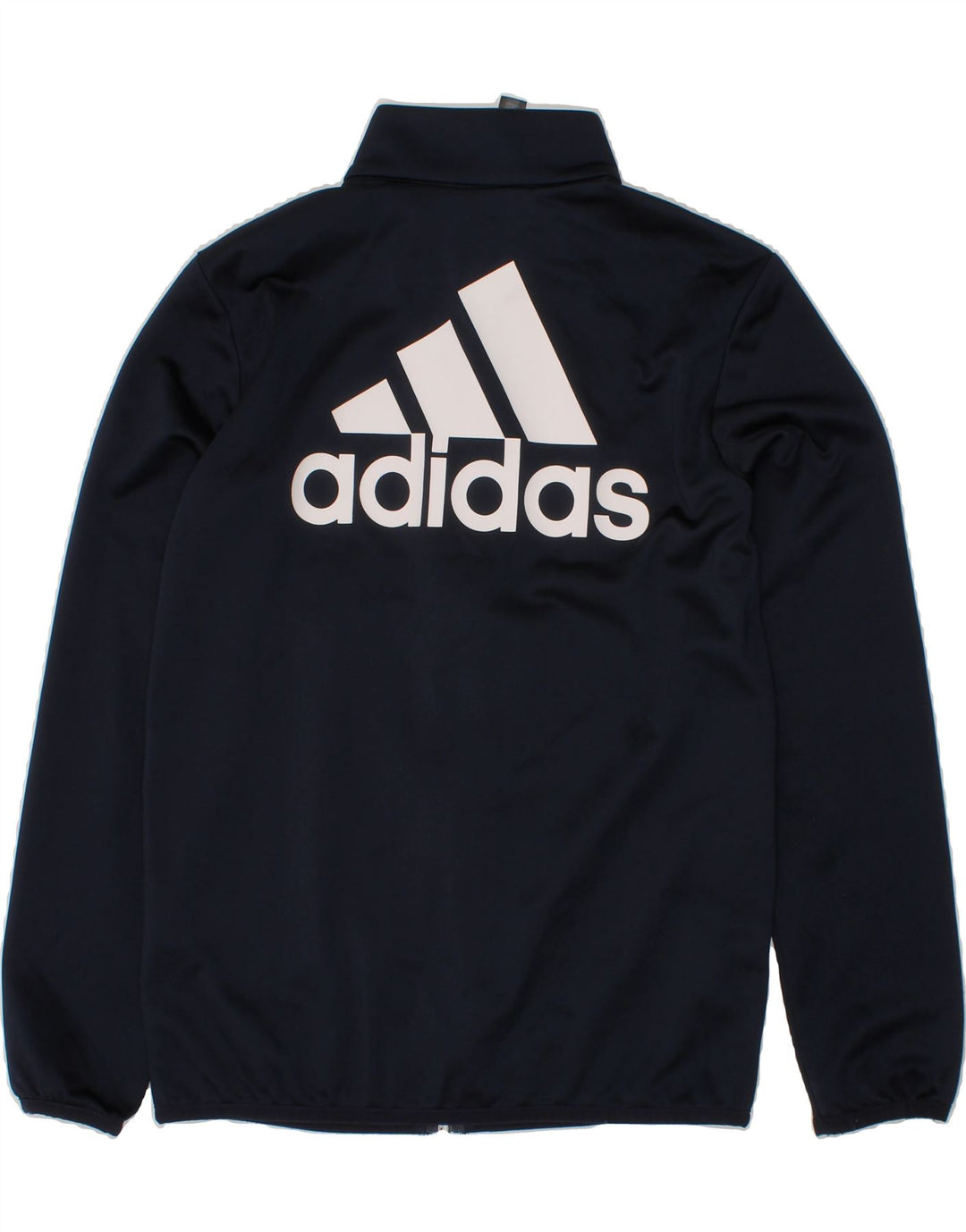 ADIDAS Boys Graphic Tracksuit Top Jacket 9-10 Years Navy Blue Polyester Vintage Adidas and Second-Hand Adidas from Messina Hembry 
