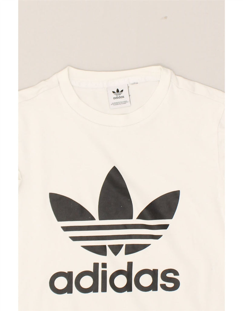 ADIDAS Boys Graphic T-Shirt Top 10-11 Years Off White Cotton | Vintage Adidas | Thrift | Second-Hand Adidas | Used Clothing | Messina Hembry 