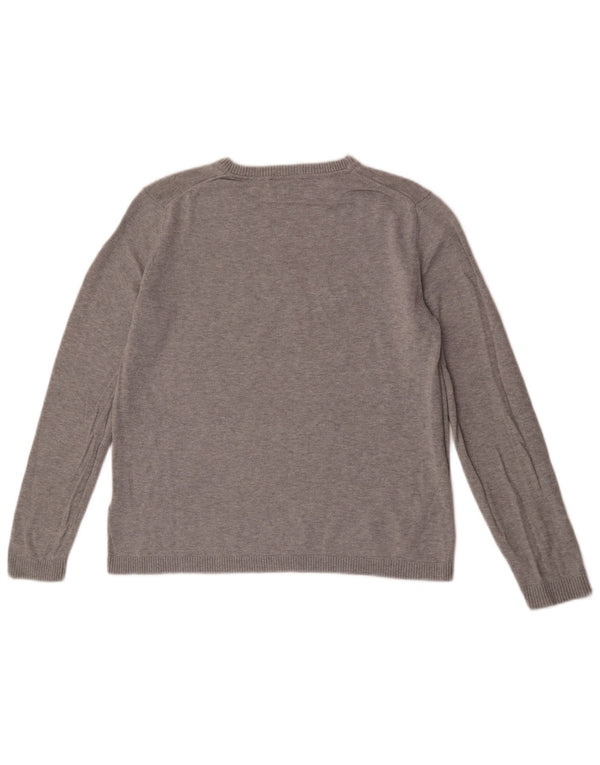 Tommy Hilfiger Womens Boat Neck Jumper Sweater UK 18 XL Grey Flecked
