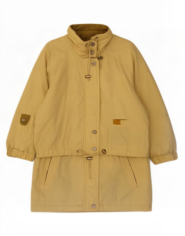 Vintage Womens Oversized Windbreaker Coat UK 16 Large Yellow Polyester