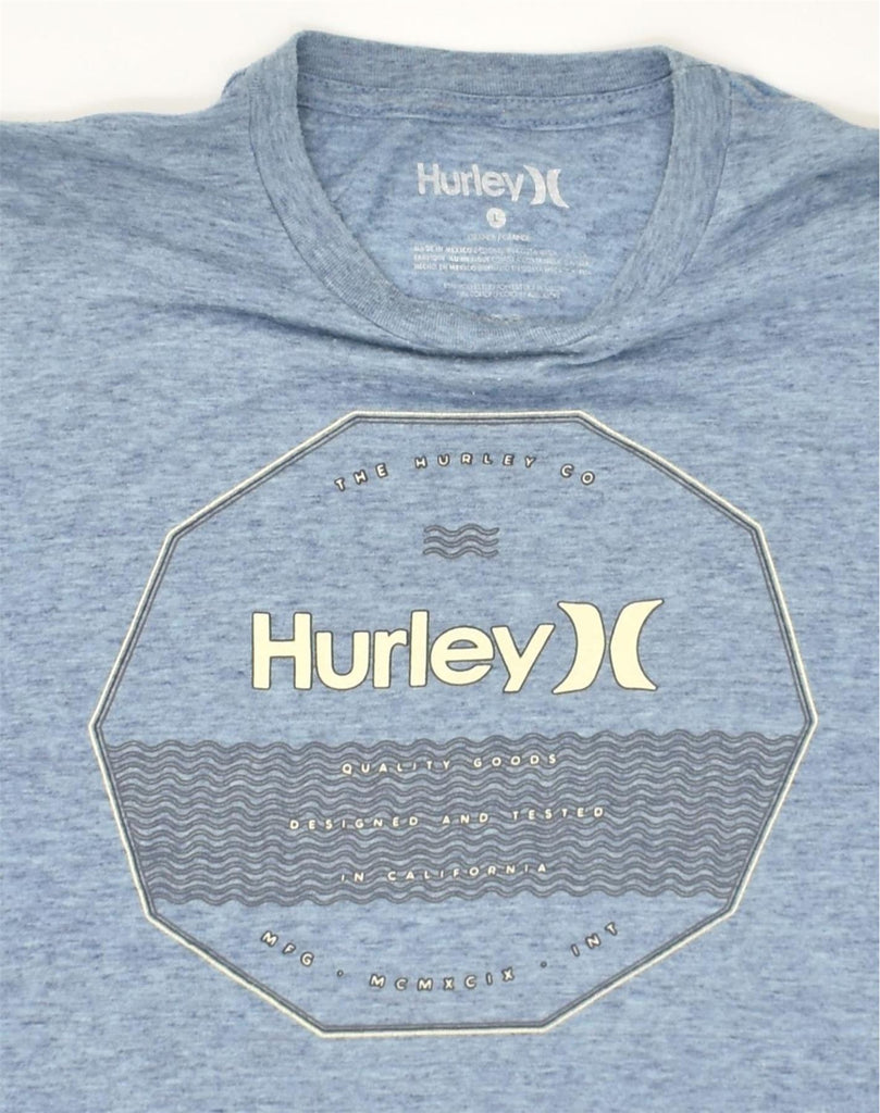 HURLEY Mens Graphic T-Shirt Top Large Blue Flecked Cotton | Vintage Hurley | Thrift | Second-Hand Hurley | Used Clothing | Messina Hembry 