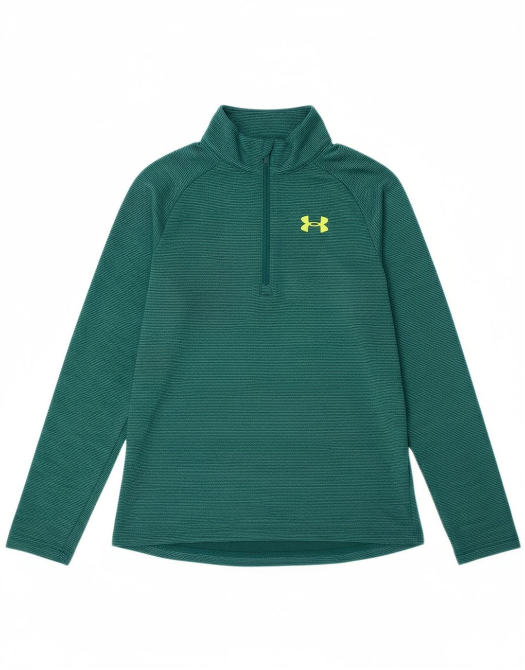 UNDER ARMOUR Boys Zip Neck Pullover Tracksuit Top 9-10 Years Medium  Green