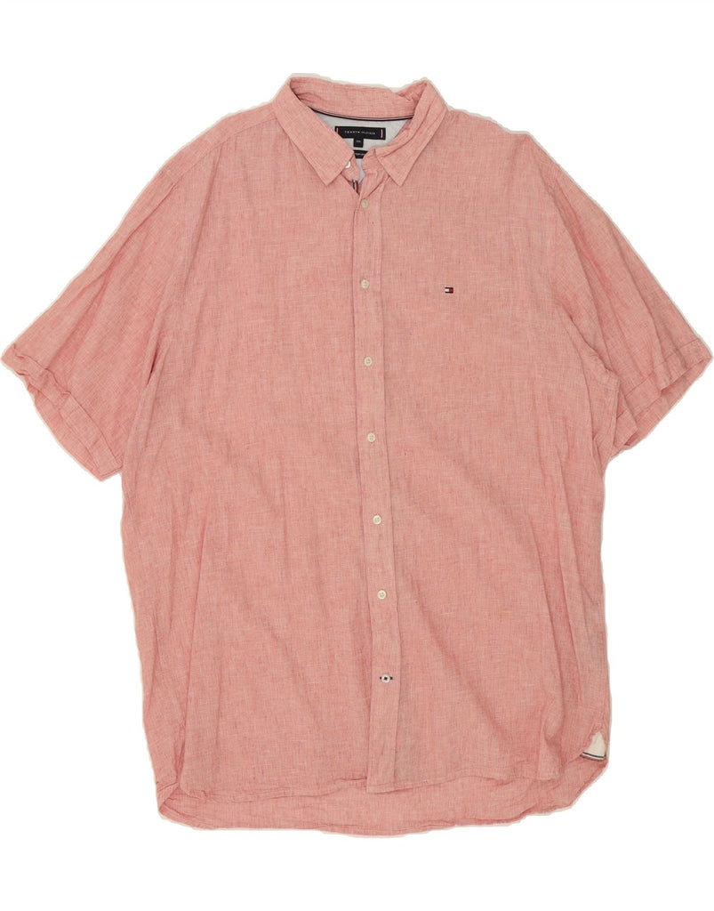 TOMMY HILFIGER Mens Short Sleeve Shirt 2XL Red Cotton Vintage Tommy Hilfiger and Second-Hand Tommy Hilfiger from Messina Hembry 