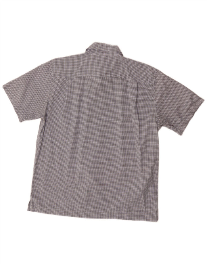 DOCKERS Mens Short Sleeve Shirt Medium Blue Check Cotton