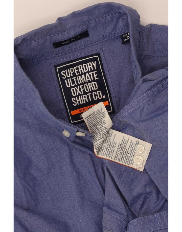 Superdry Mens Regular Fit Shirt Medium Blue Cotton