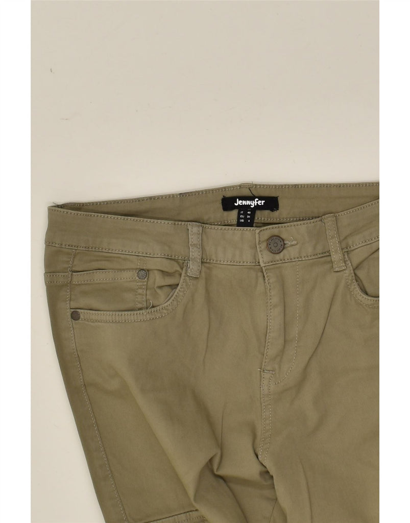 VINTAGE Womens Low Waist Slim Cargo Trousers EU 34 XS W30 L28 Khaki Cotton | Vintage Vintage | Thrift | Second-Hand Vintage | Used Clothing | Messina Hembry 