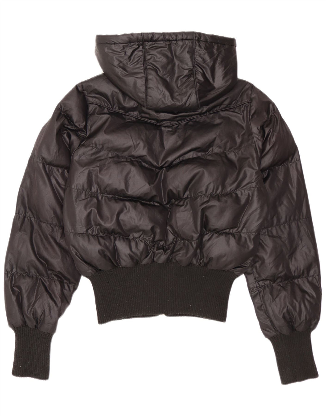 Lee Womens Hooded Oversized Padded Jacket UK 6 XS Black Polyester